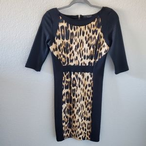 ZARA animal leopard print bodycon mini dress